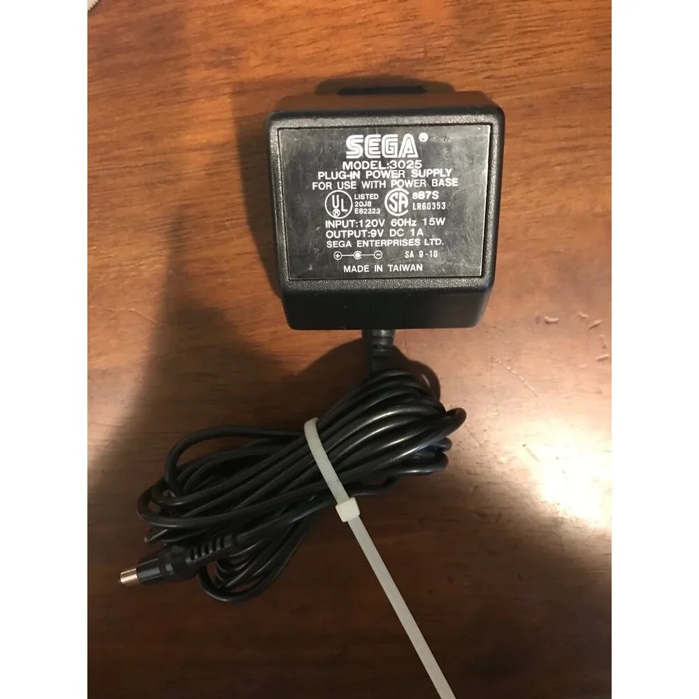 Sega Genesis Model 3025 Power Supply Black 9V DC 1A Adapter Plug For Power Base